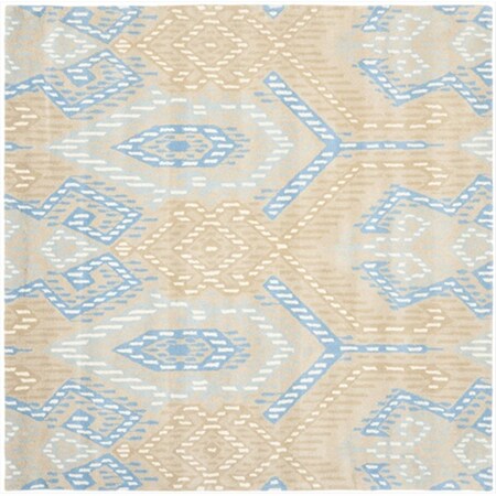Safavieh 7 x 7 ft. Square Contemporary Wyndham Beige and Blue Hand Tufted Rug WYD373B-7SQ